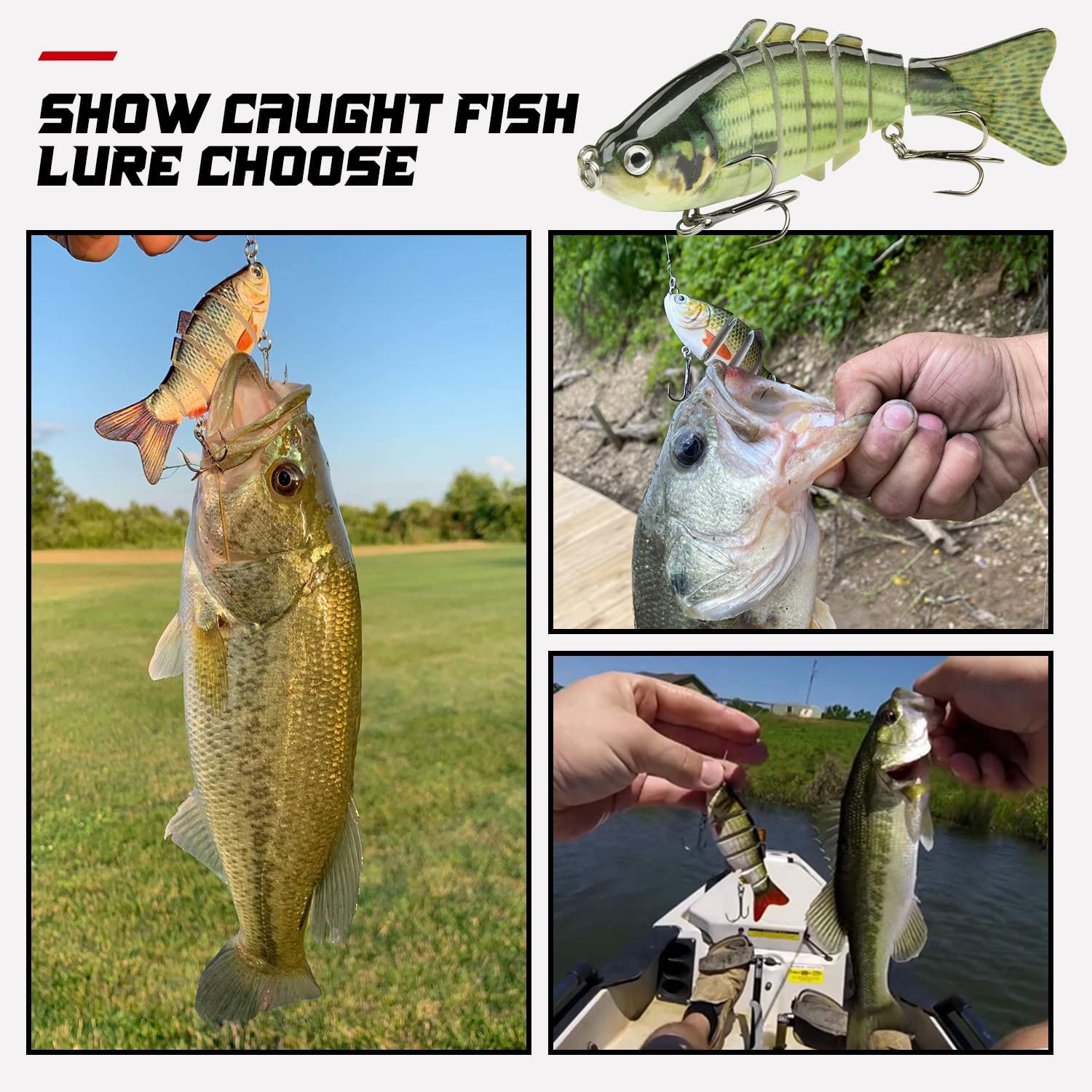 HADORAM 3.9'' 7 Segements Lifelike Swimbait