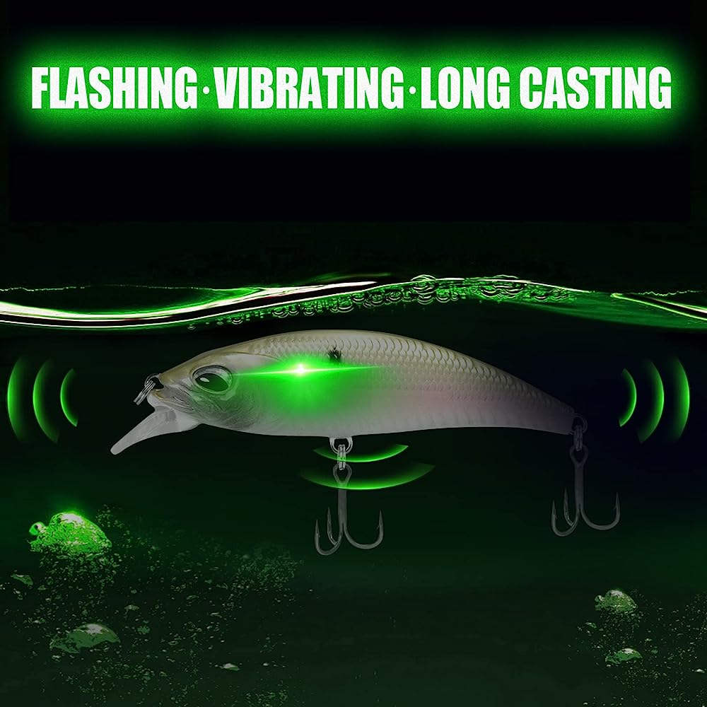 HADORAM 3.5" Electric Jerkbait Luminous Vibrating Minnow