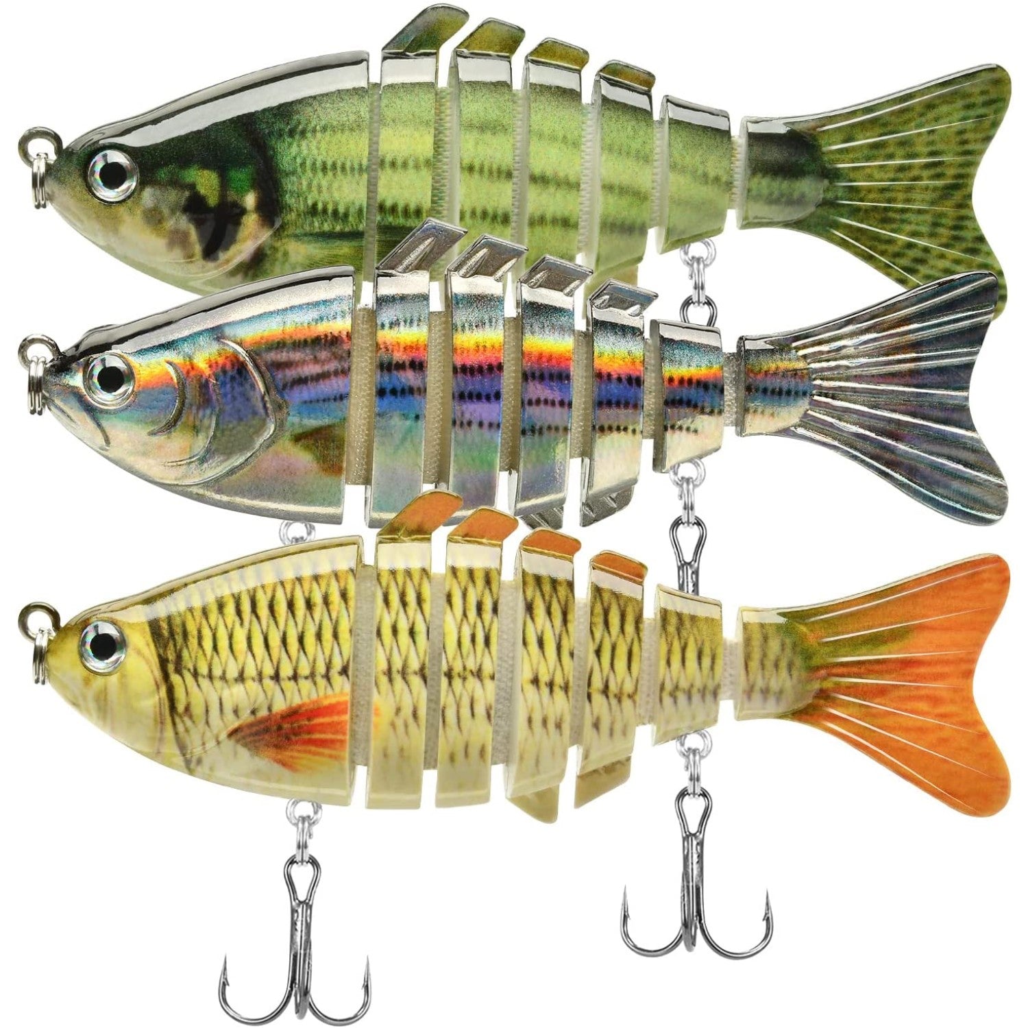 Hmwy-3.9 In / 0.6 Oz Fishing Lures For Bass Trout 6-segment Hard