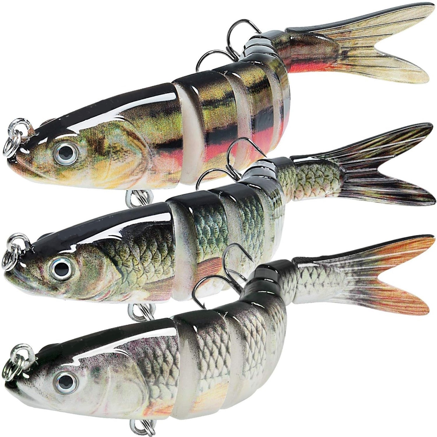 Fishing Lures for Bass - Sharp Fish Hook, 8 Segment Lifelike Lures with  High Simulation and Bass Vibration - Lightweight Design