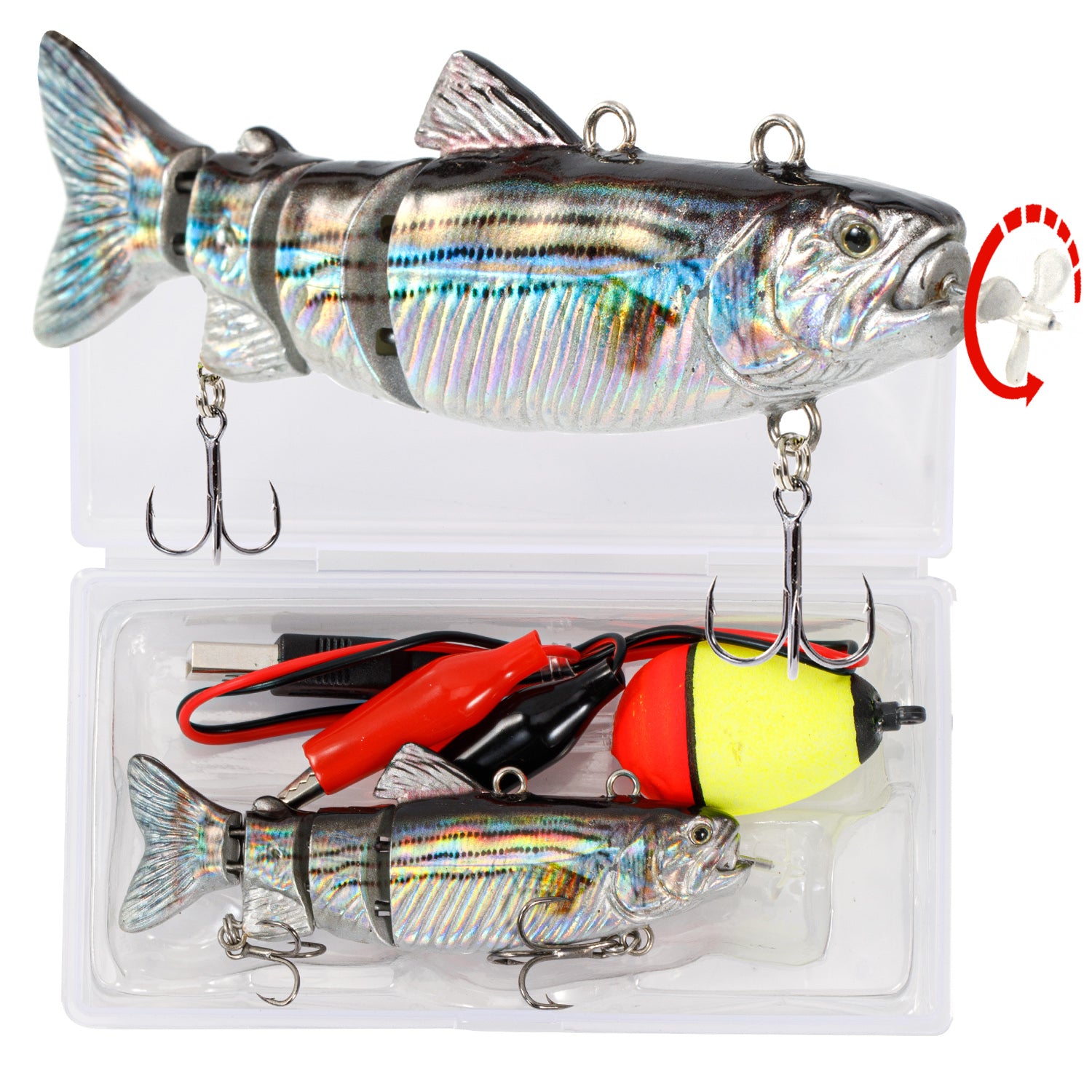 HADORAM 3.5" Robotic Swimming Lure Bait 4-Segement