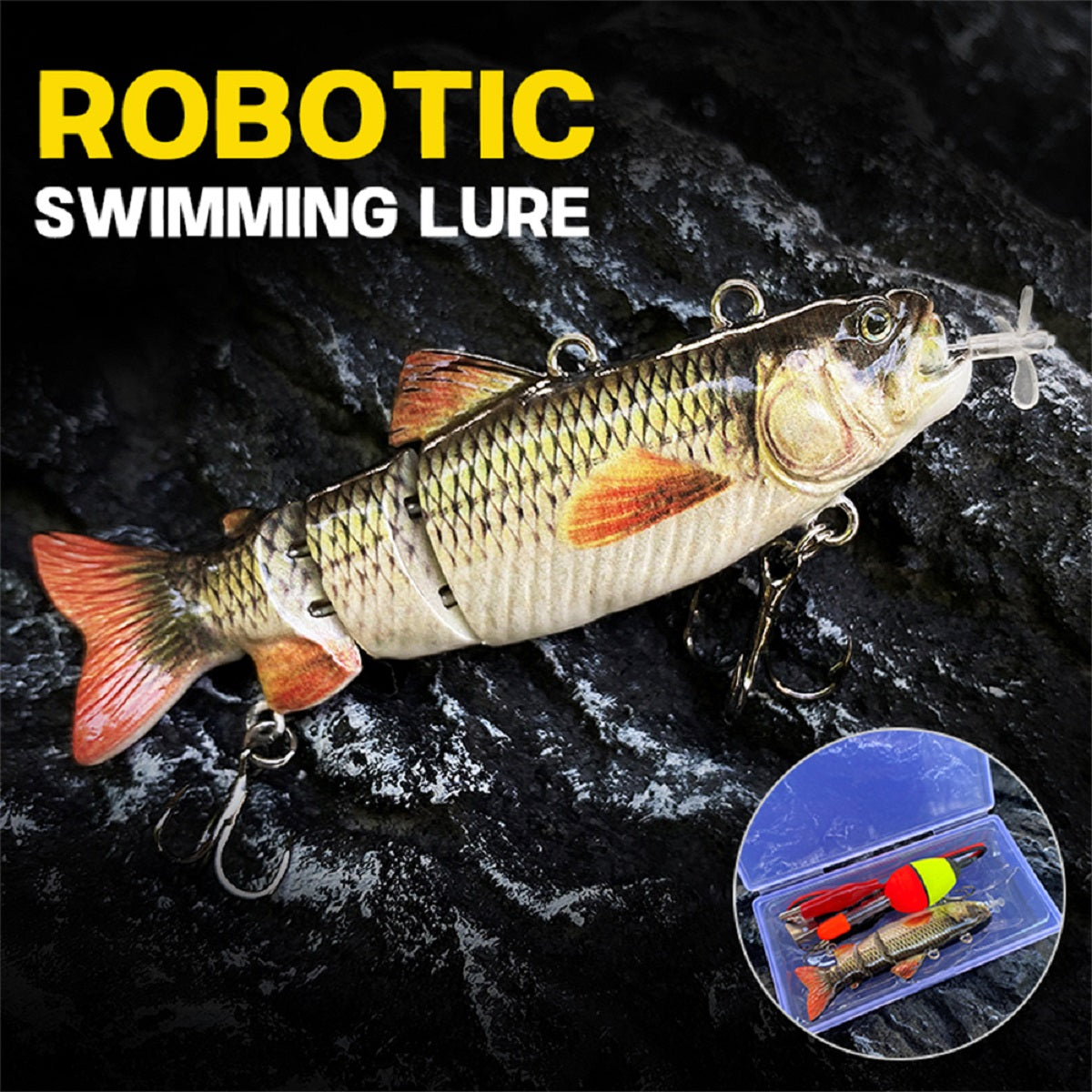 HADORAM 3.5" Robotic Swimming Lure Bait 4-Segement