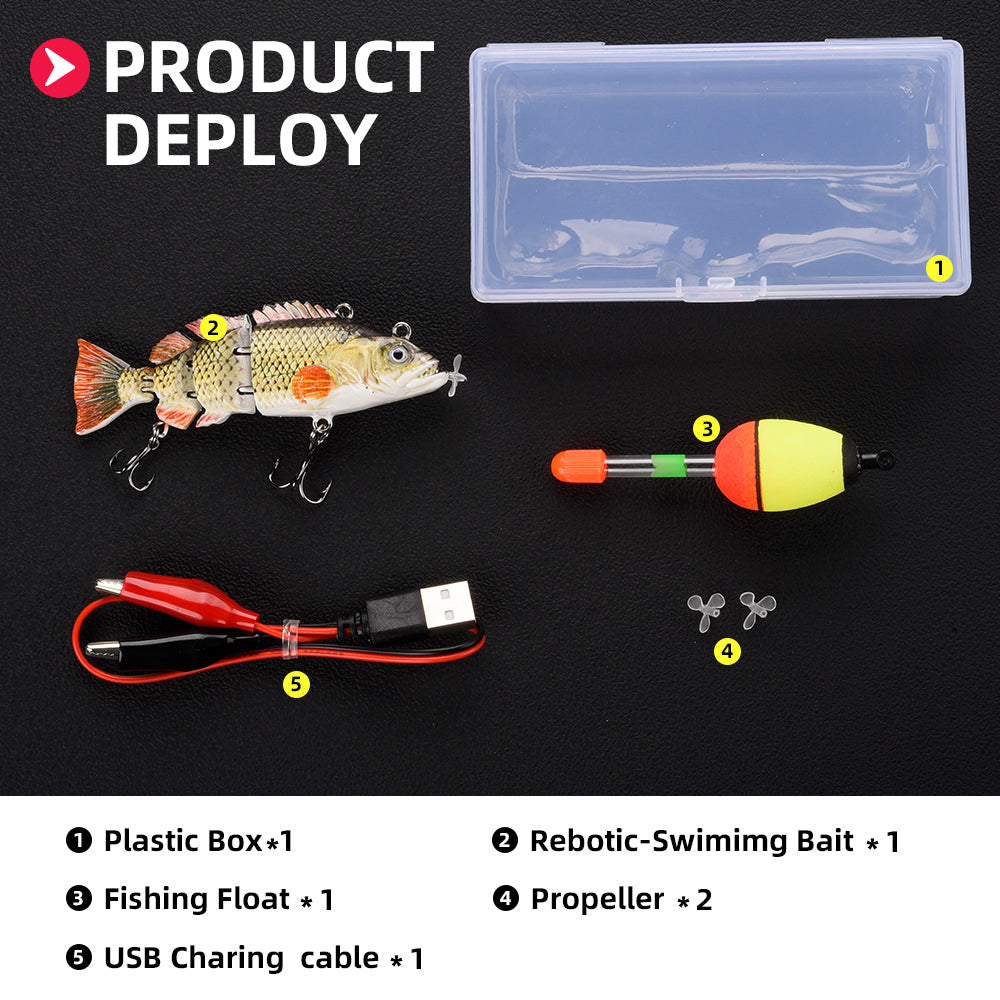 electric fishing lure design HADORAM 3.9” Electric Robotic Lure 4 Segment Jointed Swimbait
