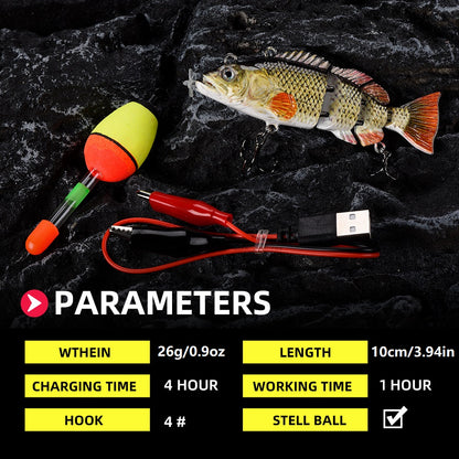 HADORAM 3.9” Electric Robotic Lure 4 Segment Jointed Swimbait