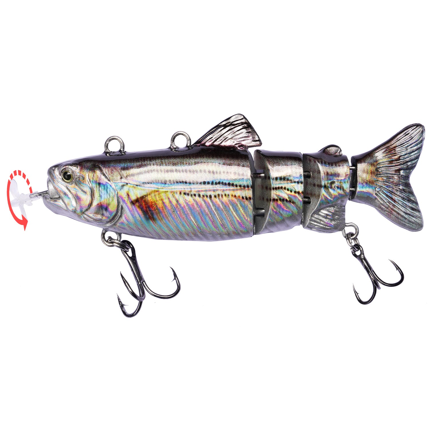 HADORAM 3.5" Robotic Swimming Lure Bait 4-Segement