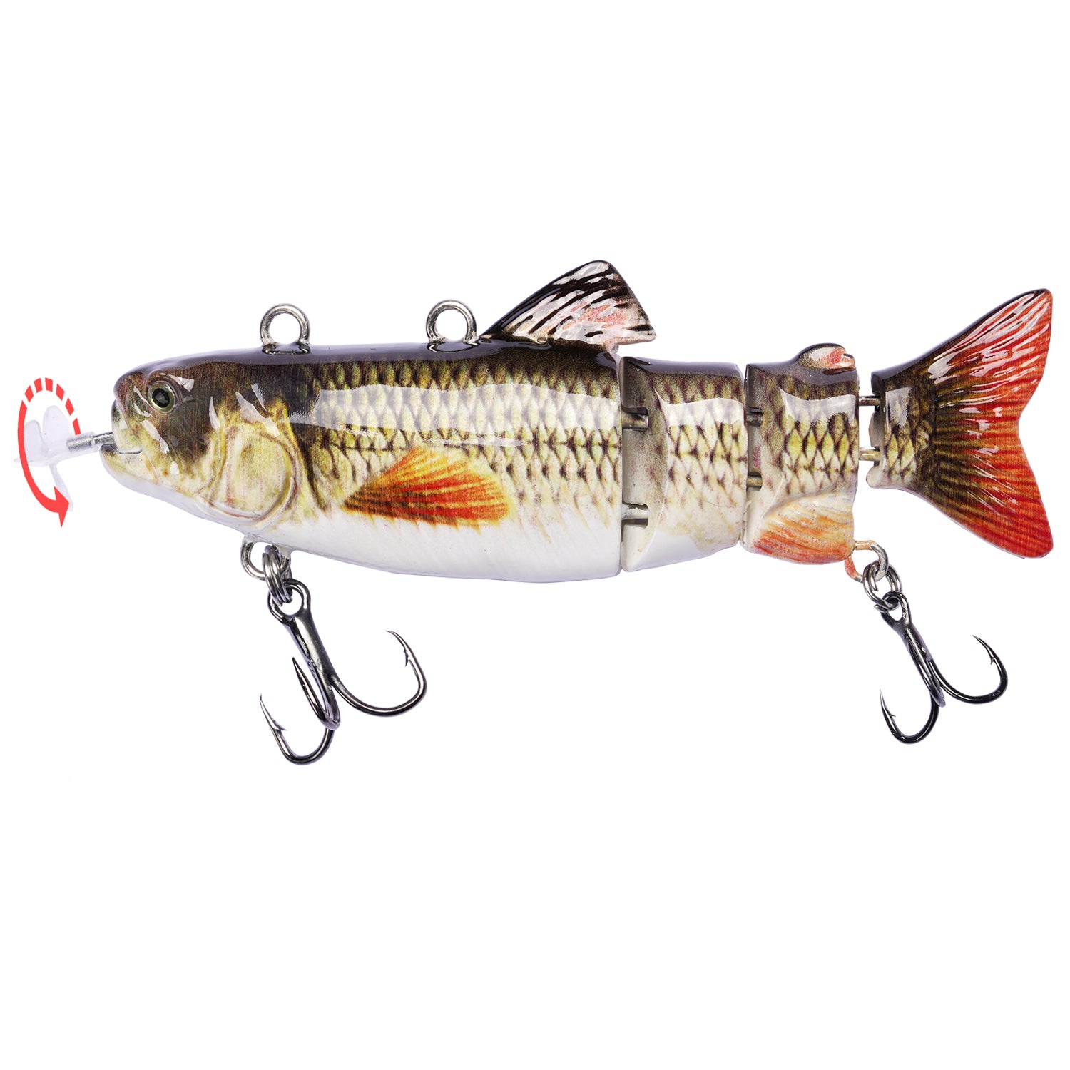 HADORAM 3.5" Robotic Swimming Lure Bait 4-Segement