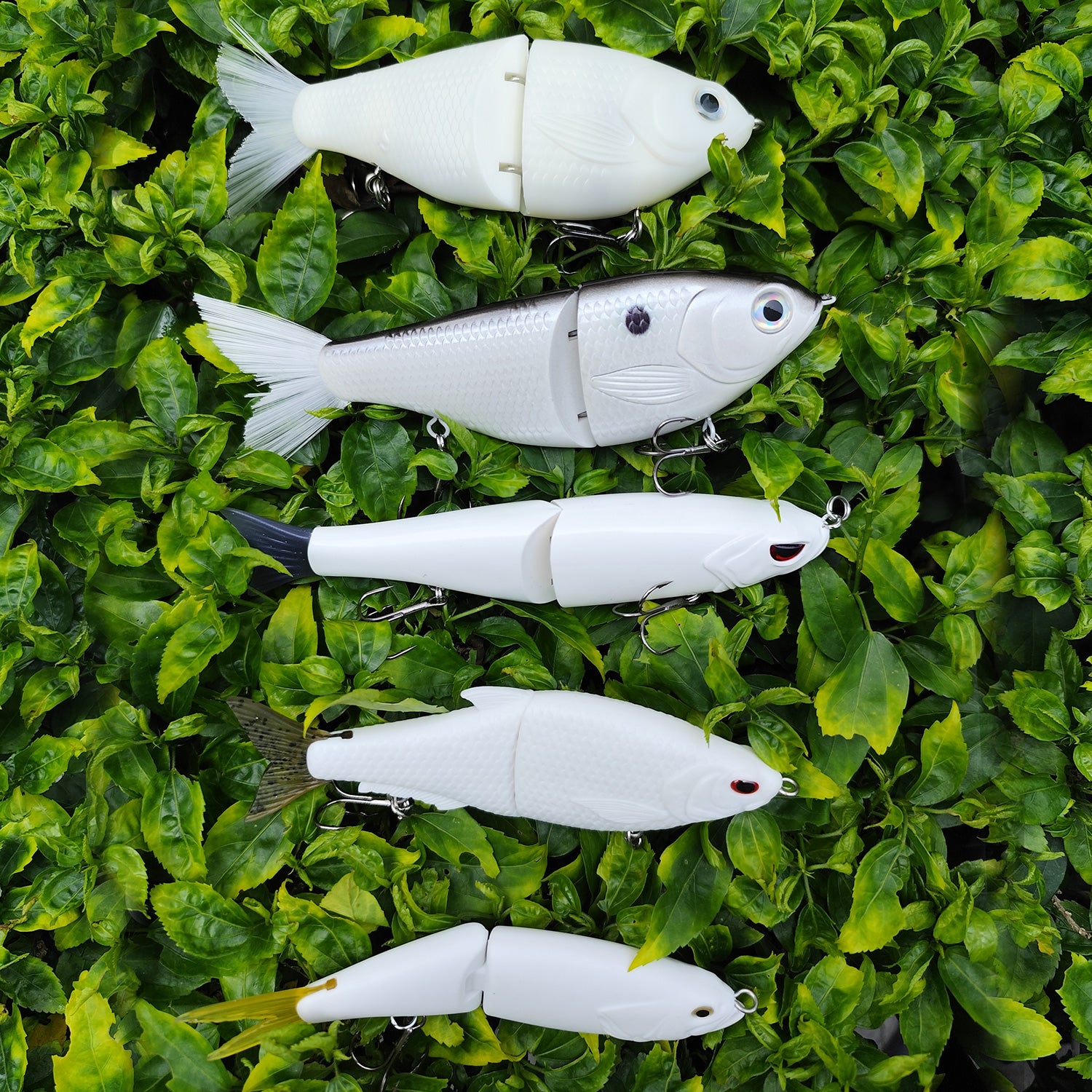 HADORAM Lure Slow Sinking Glide Bait Mixed Five-Piece Set with Fur Tail Lifelike Fishing Tackle for Trout Shad Bass Musky