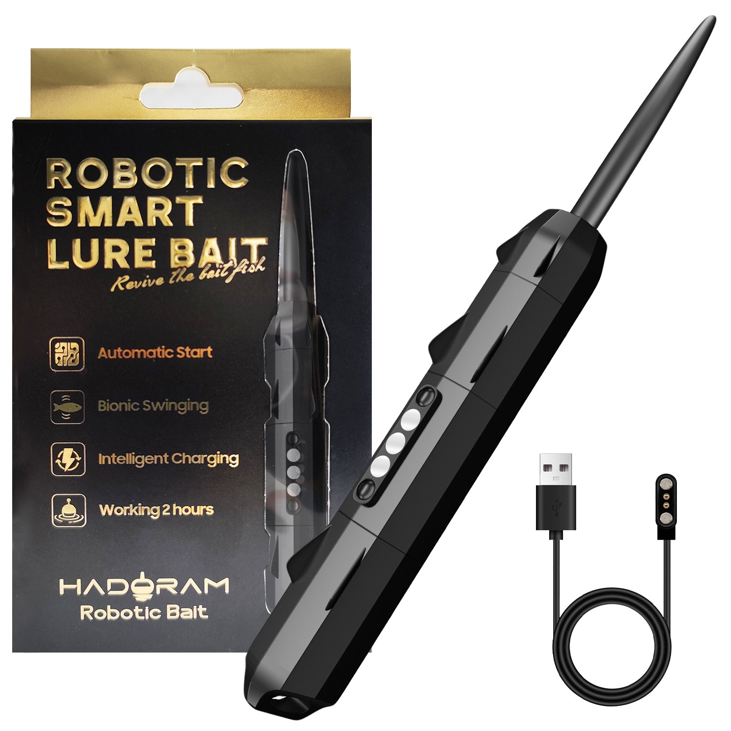 Robotic Smart Lure Bait Fishing Electric Lures USB Rechargeable Wobble