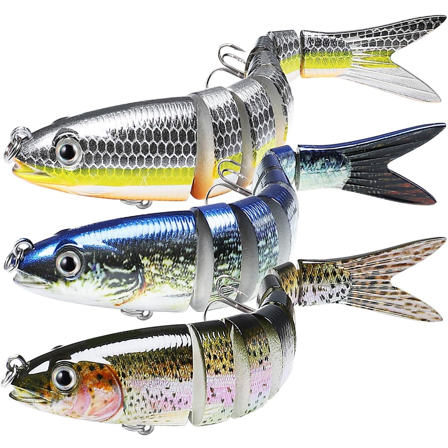 HADORAM 5.5'' 8 Segements Fishing Lure Lifelike Swimbait