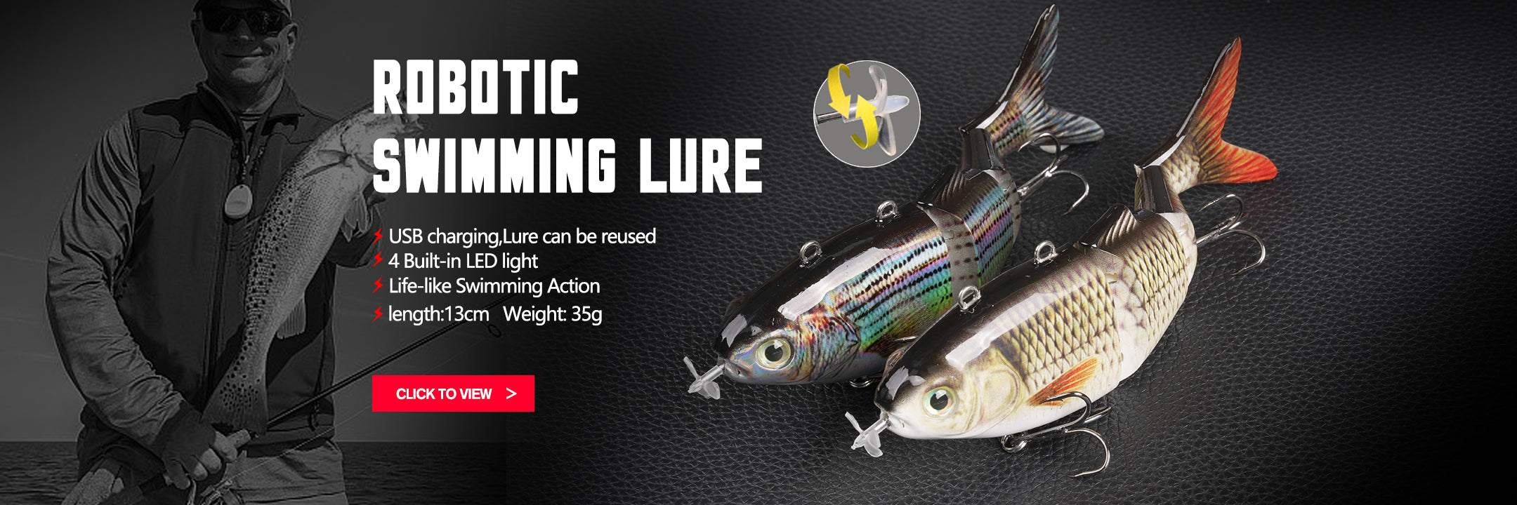 HADORAM 5.1” 4-Segement Robotic Swimming Lure